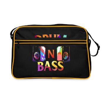 Cadeau Drum n Bass - Sac Retro - noir/or - Devant