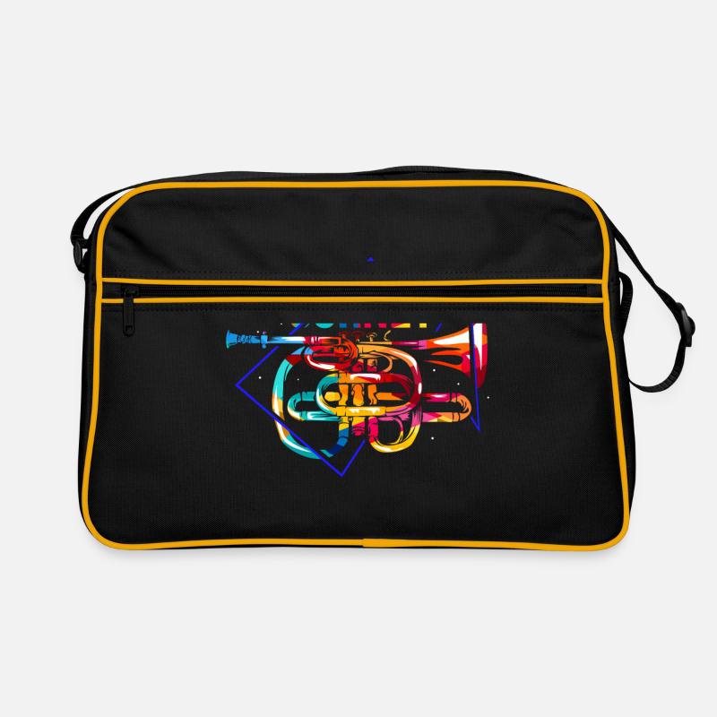Kornett - Retro Tasche - Schwarz/Gold