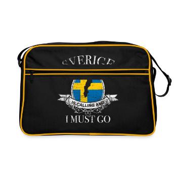 Sverige - Retro Tasche - Schwarz/Gold - Vorne