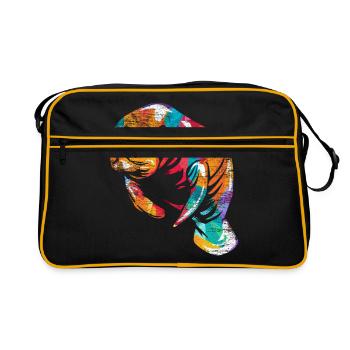 Manatee Dugong - Retro Bag - black/gold - Front