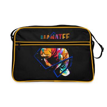 Manatee Dugong polygon - Retro Bag - black/gold - Front