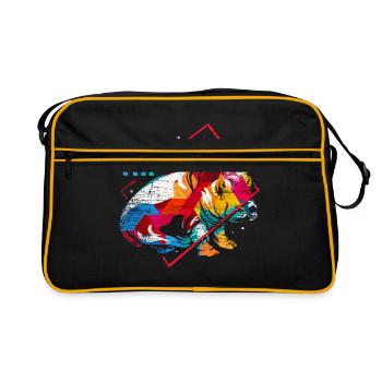 Hippo Polygon - Retro Bag - black/gold - Front