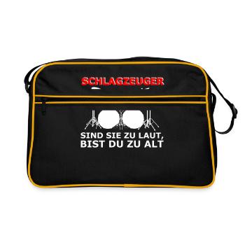 Drummer Proverbs Loud Music Funny Gift - Retro Bag - black/gold - Front