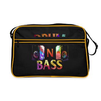 Cadeau Drum n Bass - Sac Retro - noir/or - Devant