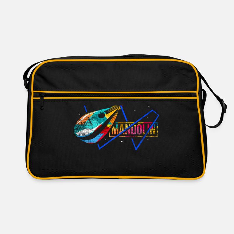 Mandoline Polygon Geschenk - Retro Tasche - Schwarz/Gold