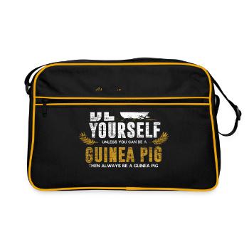 Cadeau cochon d'Inde - Sac Retro - noir/or - Devant