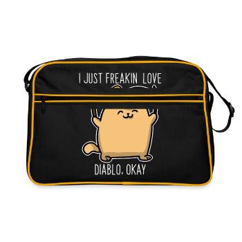 Diabolo Kätzchen - Retro Tasche - Schwarz/Gold - Vorne