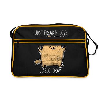 Diabolo Kätzchen Geschenk - Retro Tasche - Schwarz/Gold - Vorne