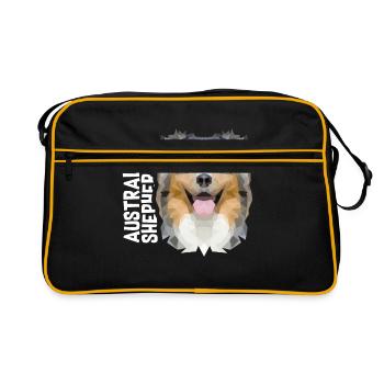 Australian Shepherd - Retro Tasche - Schwarz/Gold - Vorne