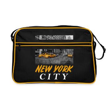 New York - Retro Tasche - Schwarz/Gold - Vorne