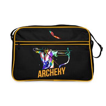 Cadeau de tir à l'arc - Sac Retro - noir/or - Devant