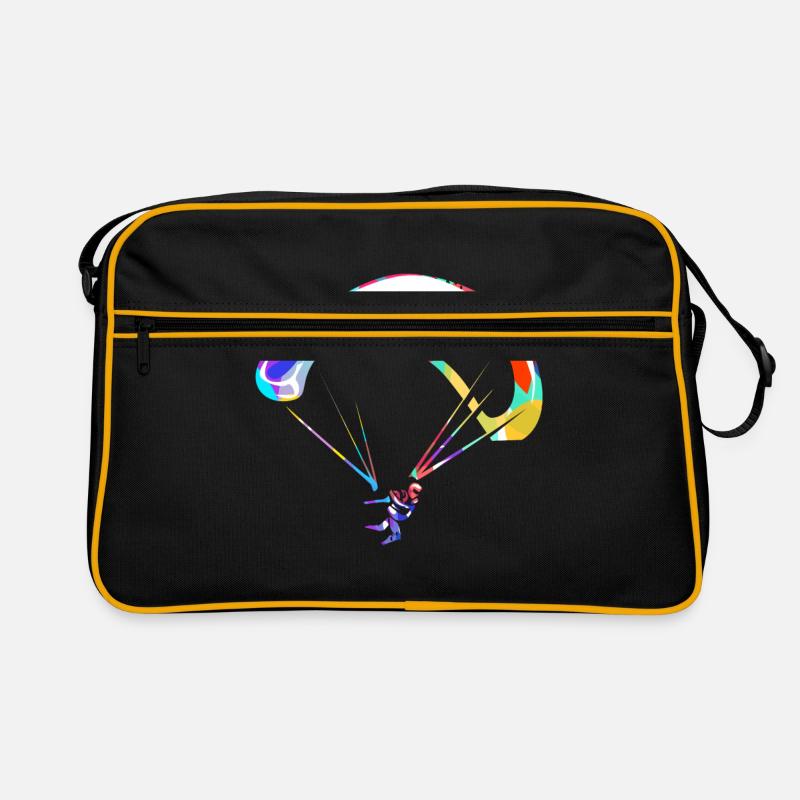 Paragliding - Retro Tasche - Schwarz/Gold