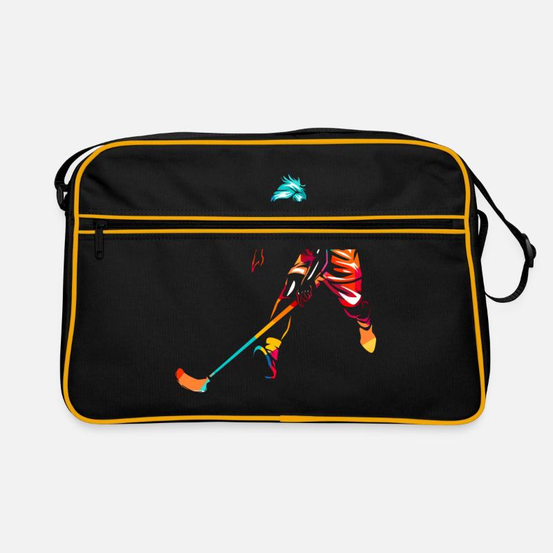 Floorball - Retro Tasche - Schwarz/Gold
