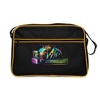 Mikrobiologe Geschenk - Retro Tasche - Schwarz/Gold - Vorne