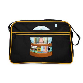 New York Broadway Schneekugel Lustiges Geschenk - Retro Tasche - Schwarz/Gold - Vorne