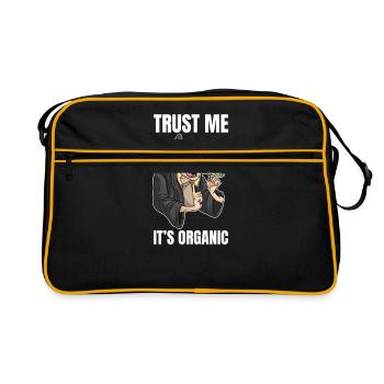 Trust Me It's Organic Lustiges Geschenk - Retro Tasche - Schwarz/Gold - Vorne