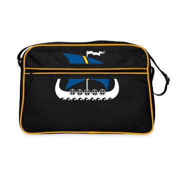 Suède Viking Ship Tshirt Navire Viking - Sac Retro - noir/or - Devant