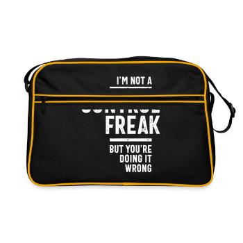 Je ne suis pas un monstre de contrôle - Sac Retro - noir/or - Devant