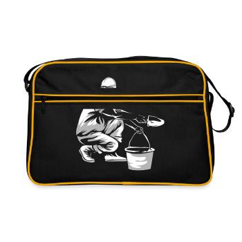 Fischwirt - Retro Tasche - Schwarz/Gold - Vorne
