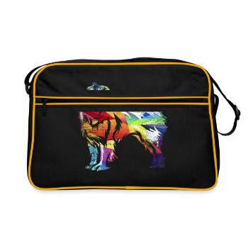 Australian Shepherd - Retro Tasche - Schwarz/Gold - Vorne
