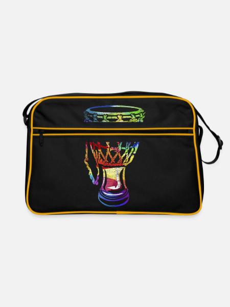Djembe goblet drum gift - Retro Bag - black/gold - Front