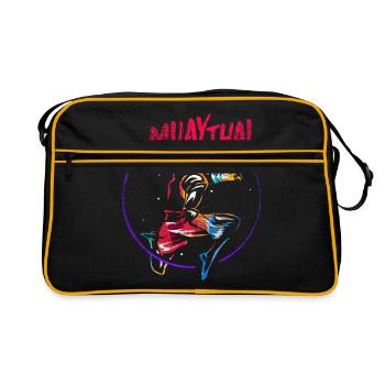Muay Thai boxing gift - Retro Bag - black/gold - Front
