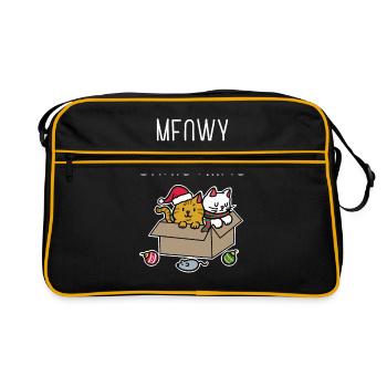 Cats Christmas - Retro Bag - black/gold - Front