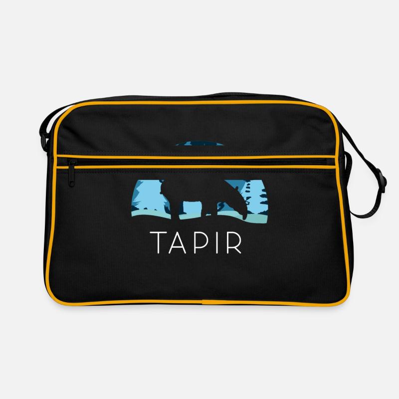 Tapir Schnee - Retro Tasche - Schwarz/Gold