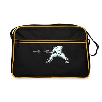 Fechten Geschenk - Retro Tasche - Schwarz/Gold - Vorne