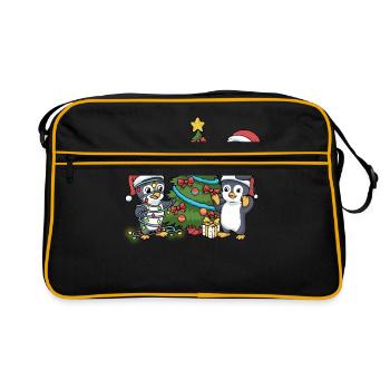 Christmas Penguin Christmas Penguin Tree Advent - Retro Bag - black/gold - Front