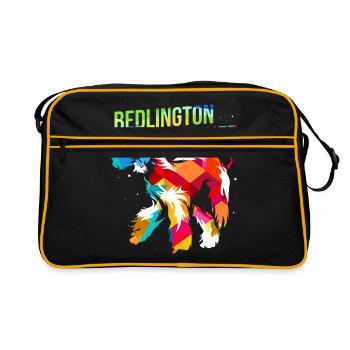 Bedlington Terrier - Retro Bag - black/gold - Front