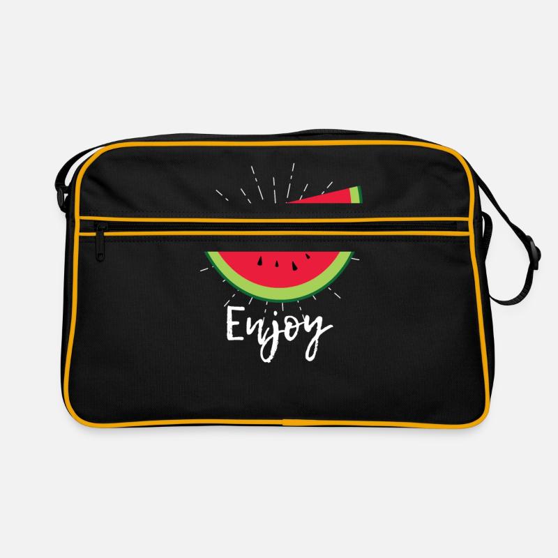 Wassermelone - Retro Tasche - Schwarz/Gold
