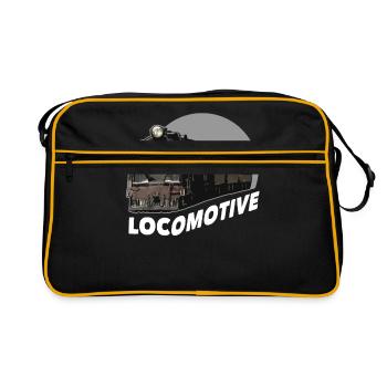 Train trains model railroad railway gift - Retro Bag - black/gold - Front