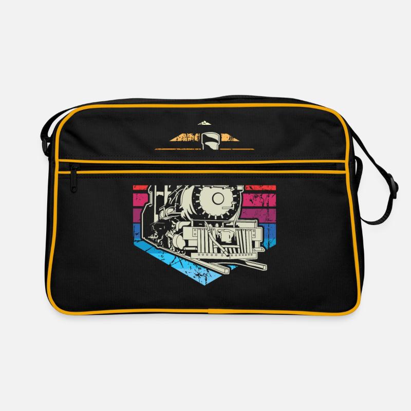 Zug Züge Modeleisenbahn Eisenbahn Geschenk - Retro Tasche - Schwarz/Gold