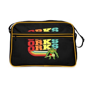 Ork Grünhäute Humanoide - Retro Tasche - Schwarz/Gold - Vorne