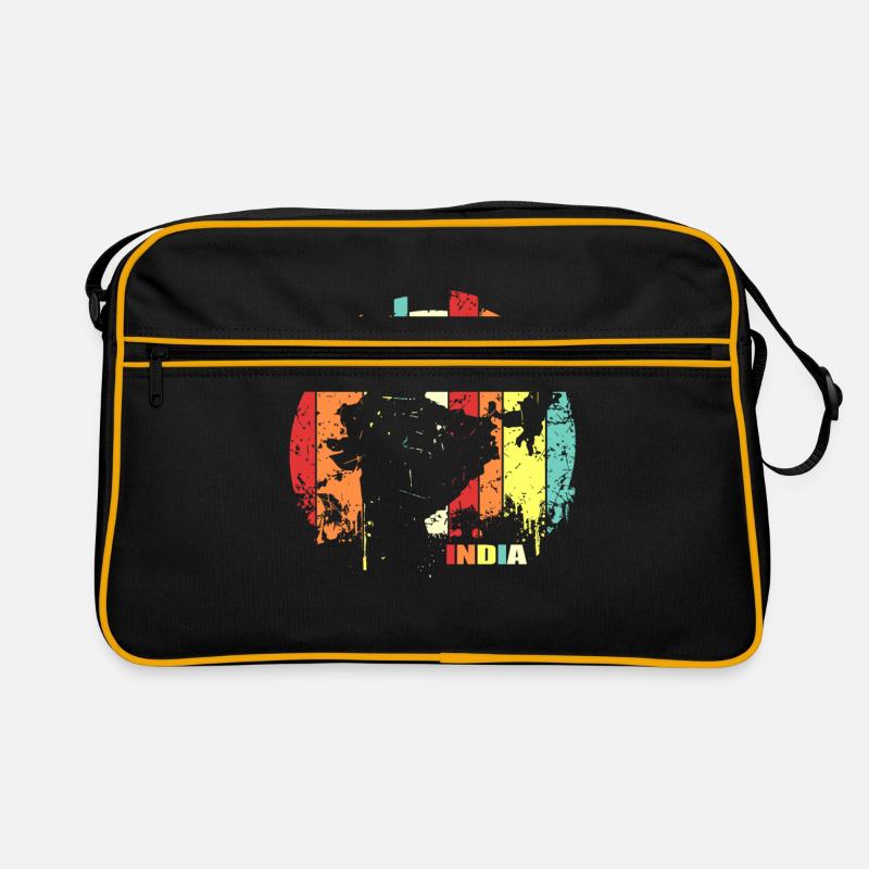 Indien - Retro Tasche - Schwarz/Gold