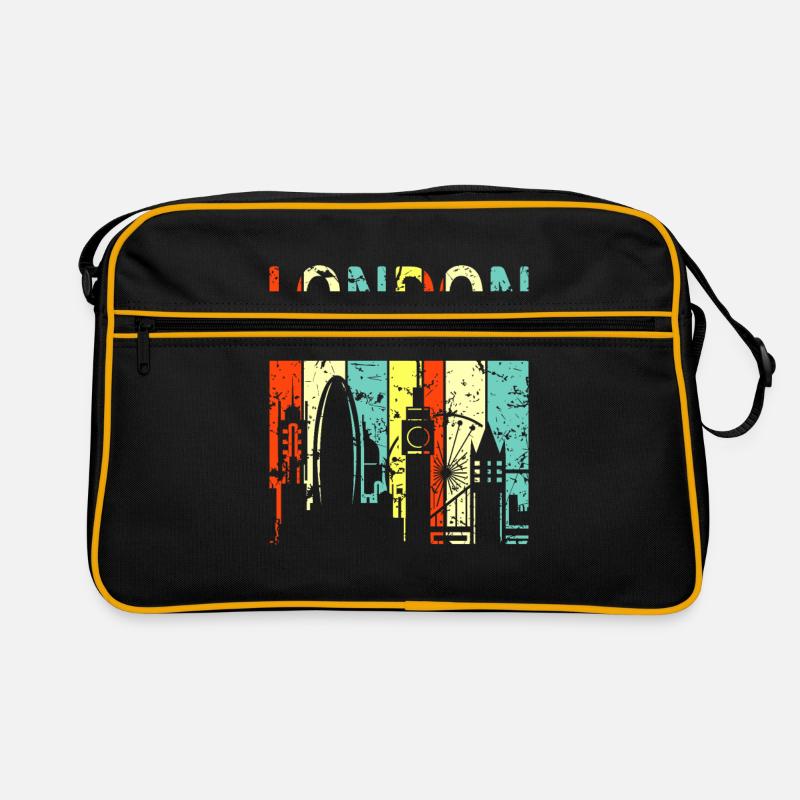 London - Retro Tasche - Schwarz/Gold