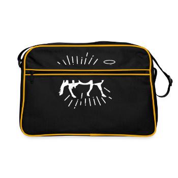 Farmer Tracktor Landwirtschaft Geschenk - Retro Tasche - Schwarz/Gold - Vorne