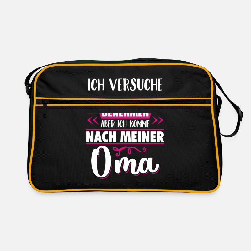 Oma - Retro Tasche - Schwarz/Gold