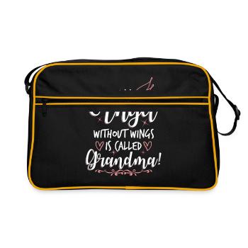 Oma Omi Geschenk Großmutter Geschenkidee - Retro Tasche - Schwarz/Gold - Vorne