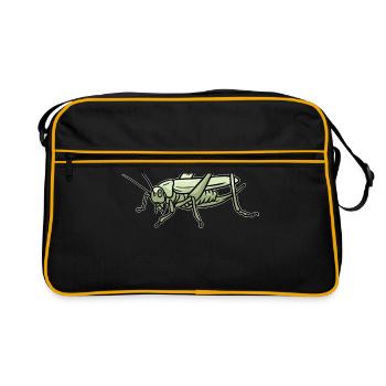 Heuschrecke - Retro Tasche - Schwarz/Gold - Vorne