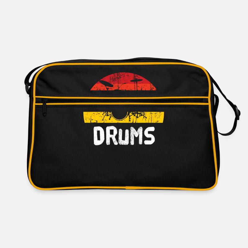 Schlagzeug Schlagzeuger Drummer Geschenk - Retro Tasche - Schwarz/Gold