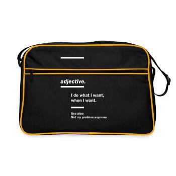 Retired. definition-Funny Retirement Gift - Retro Bag - black/gold - Front