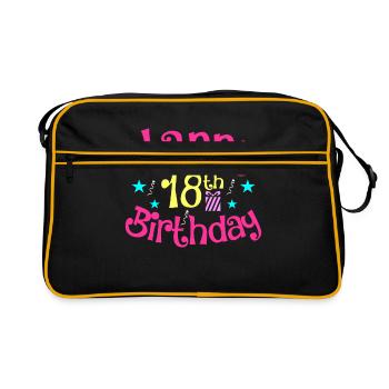 18th birthday - Retro Bag - black/gold - Front