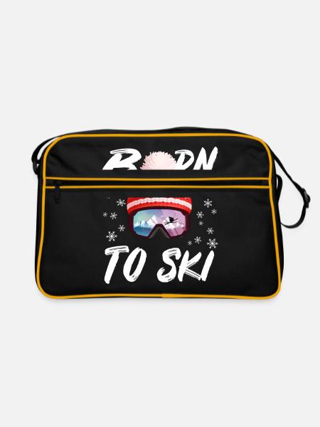 Born to ski - Retro Bag - black/gold - Front
