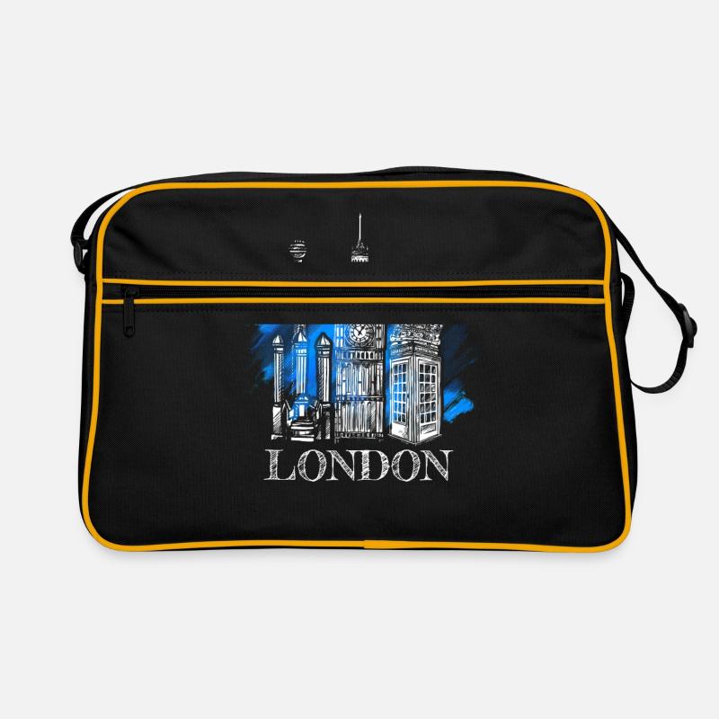 London - Retro Tasche - Schwarz/Gold