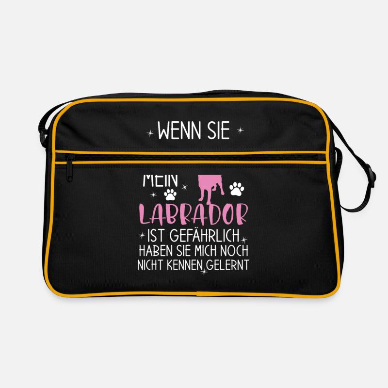 Labrador - Retro Tasche - Schwarz/Gold