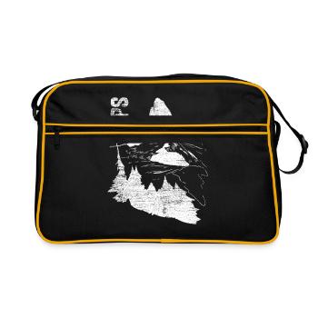 Alpen Matterhorn Schweiz Geschenk - Retro Tasche - Schwarz/Gold - Vorne
