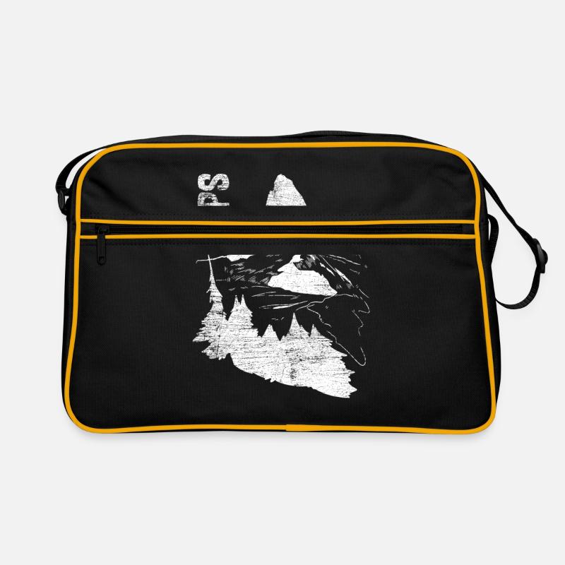 Alpen Matterhorn Schweiz Geschenk - Retro Tasche - Schwarz/Gold