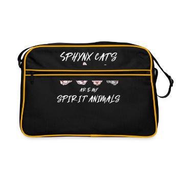 Cadeau de propriétaire de chat Sphynx Femme Chat Sphynx - Sac Retro - noir/or - Devant